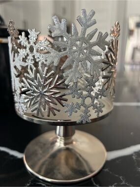 Bath & Body Works Silver Snowflake Candle Holder